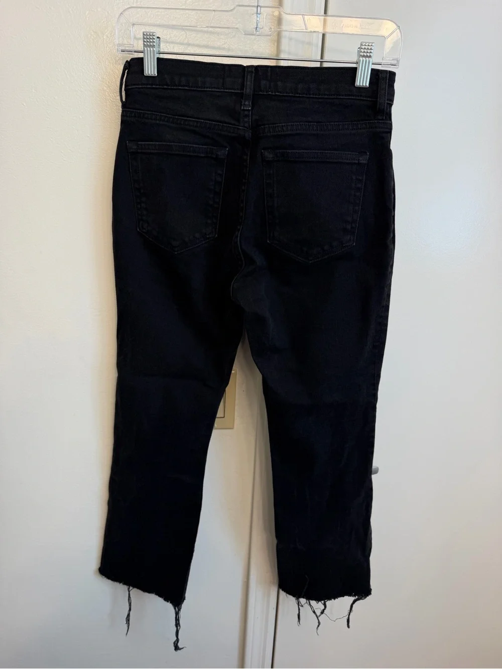 Everlane Black Raw-Hem Denim Jeans 98% Cotton Women’s Size 26